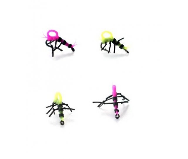 26420 PB PRODUCTS Super strong Zig insects yellow/pink 4pcs size 10