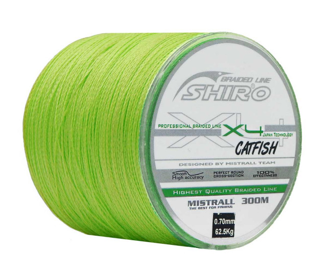 Mistrall Shiro Catfish 300m 0,80mm fluo zelená 72,6kg