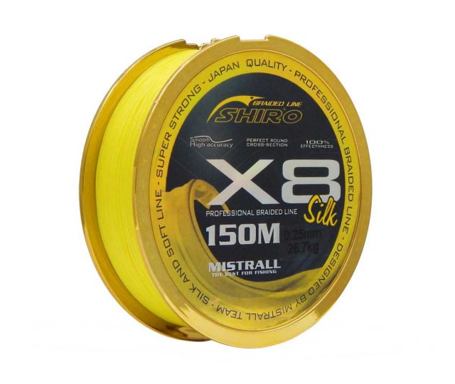 ZM3501008 Mistrall Silk X8 150m 0,08mm fluo žltá